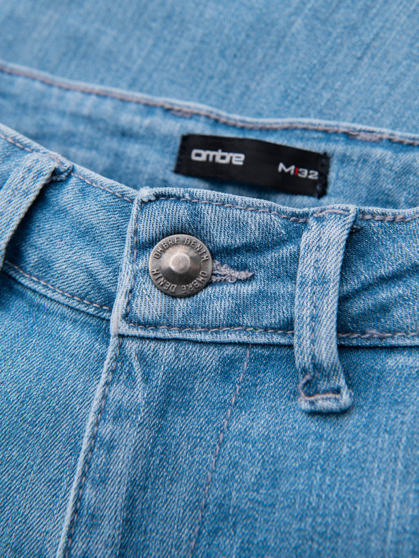 Ombre Clothing Muške klasične traperi SLIM FIT s elastanom - svetlo plave V2 OM-PADP-0216 Ombre Clothing