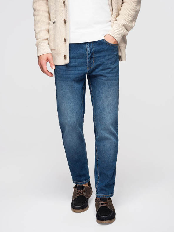 Ombre Clothing Muške traper hlače CARROT s prslinama - plave V2 OM-PADP-0253 Ombre Clothing