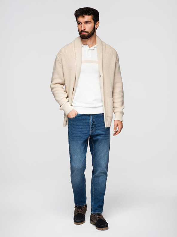 Ombre Clothing Muške traper hlače CARROT s prslinama - plave V2 OM-PADP-0253 Ombre Clothing