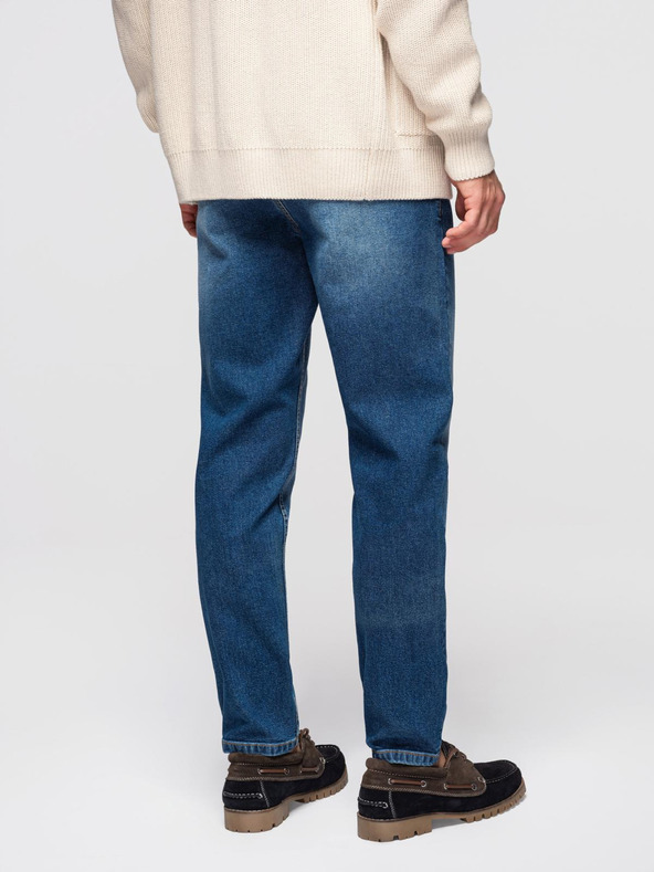 Ombre Clothing Muške traper hlače CARROT s prslinama - plave V2 OM-PADP-0253 Ombre Clothing