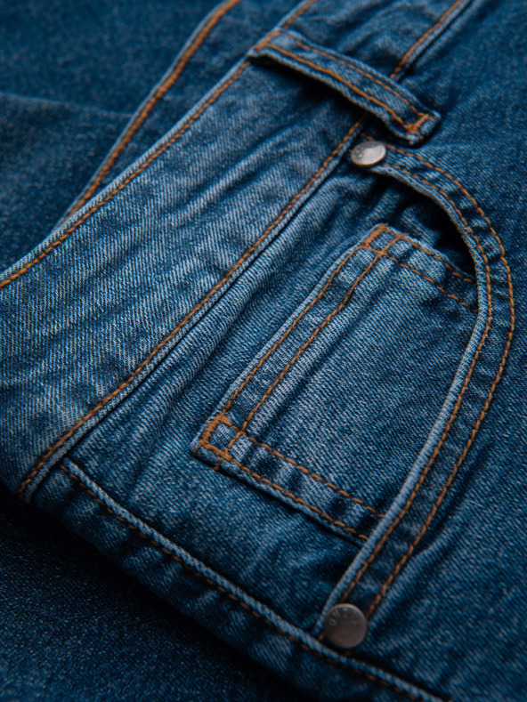 Ombre Clothing Muške traper hlače CARROT s prslinama - plave V2 OM-PADP-0253 Ombre Clothing