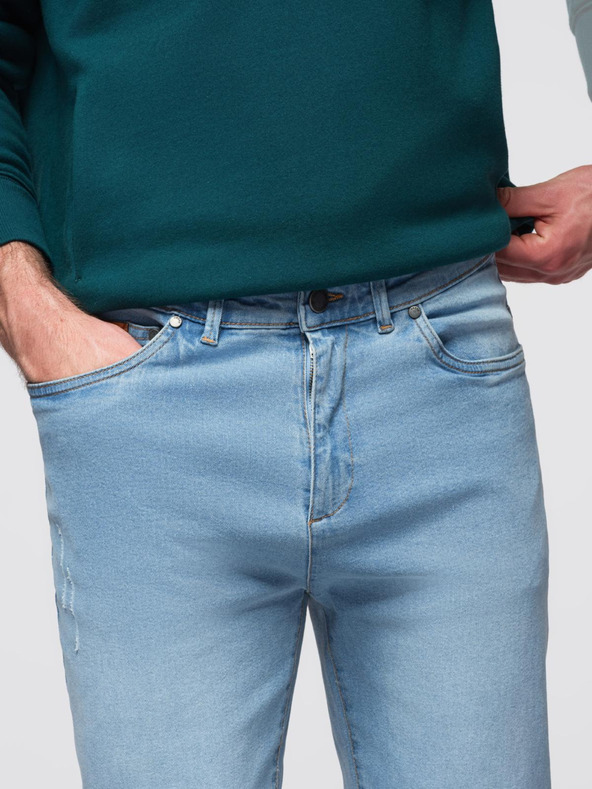 Ombre Clothing Muške traper hlače JOGGERS s klasičnim rasporom - svetlo plave V1 OM-PADJ-0265 Ombre Clothing