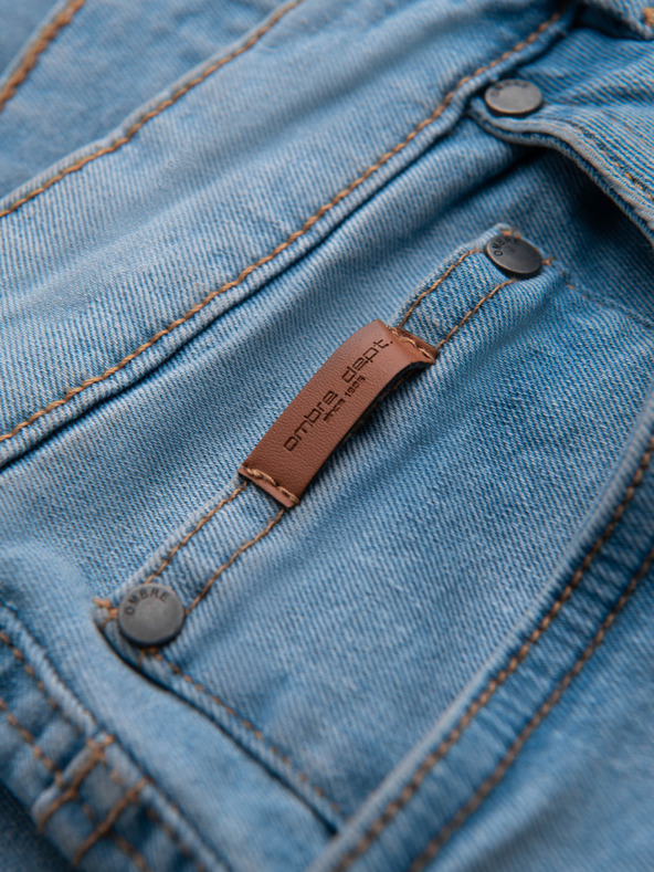 Ombre Clothing Muške traper hlače JOGGERS s klasičnim rasporom - svetlo plave V1 OM-PADJ-0265 Ombre Clothing