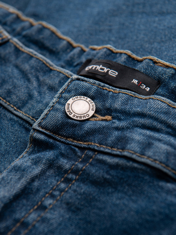 Ombre Clothing Muške traper hlače REGULAR FIT s prslinama - tamno plave V2 OM-PADP-0254 Ombre Clothing