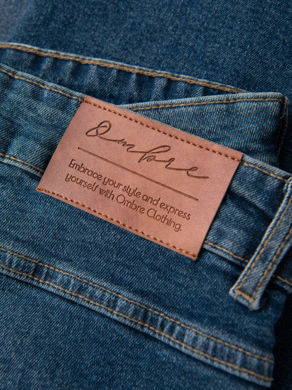 Ombre Clothing Muške traper hlače REGULAR FIT s prslinama - tamno plave V2 OM-PADP-0254 Ombre Clothing