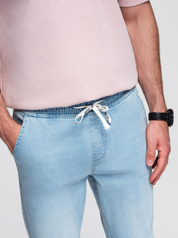 Ombre Clothing Muške traper hlače JOGGERS s pranjem efektom - svetlo plave V1 OM-PADJ-0267 Ombre Clothing