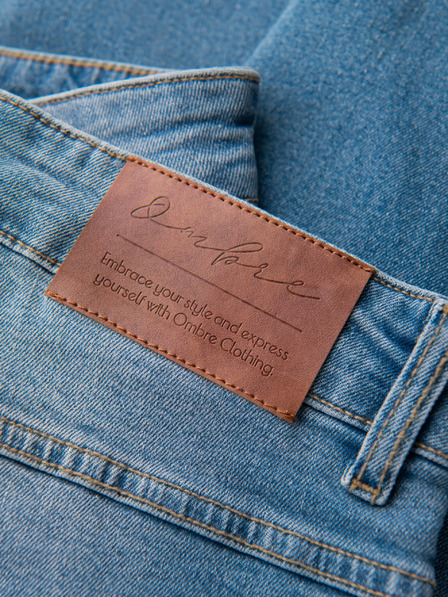 Ombre Clothing Muške traper hlače SLIM FIT s prslinama - svetlo plave V1 OM-PADP-0255 Ombre Clothing