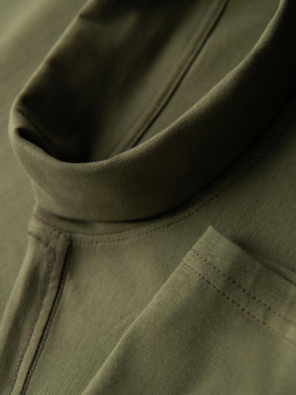 Ombre Clothing Muški roletom s dugim rukavima - tamno maslinasto zelena V4 OM-LSCL-0130 Ombre Clothing