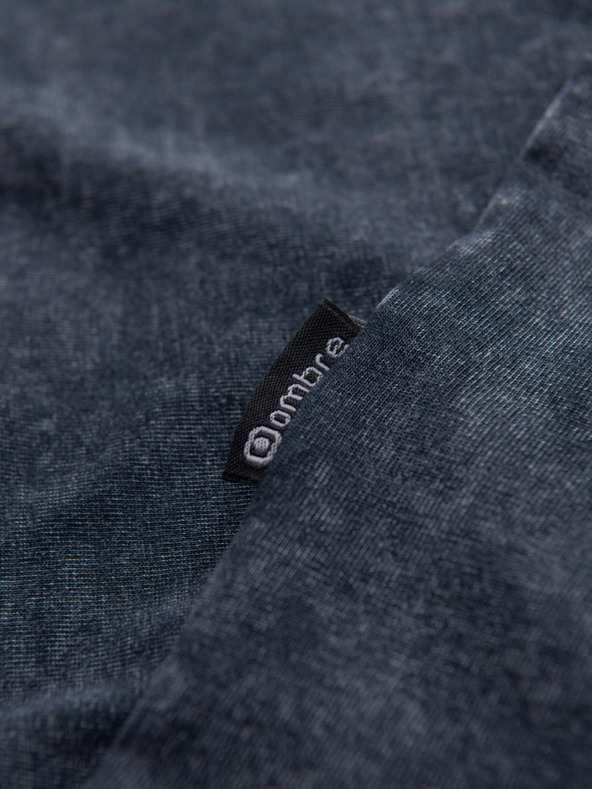 Ombre Clothing Muška majica s efektom pranja - tamno plava V2 OM-TSWT-0116 Ombre Clothing