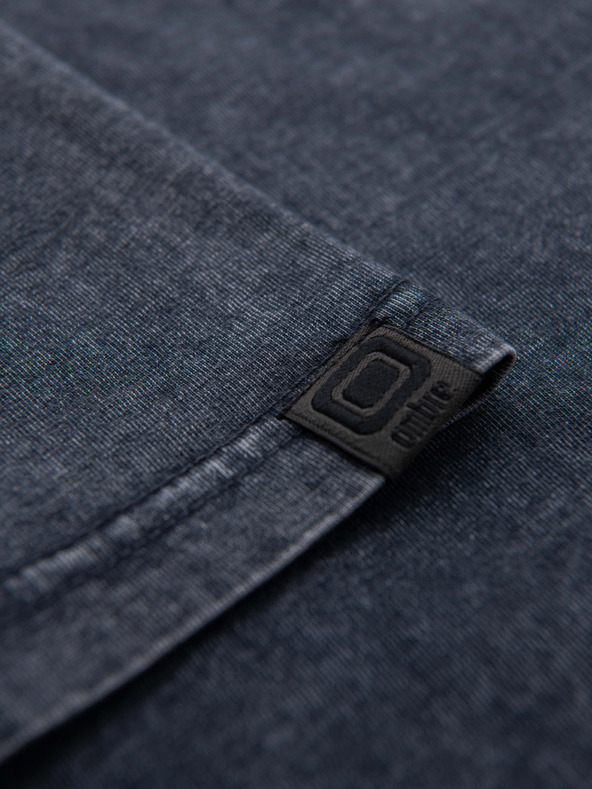 Ombre Clothing Muška majica s efektom pranja - tamno plava V2 OM-TSWT-0116 Ombre Clothing