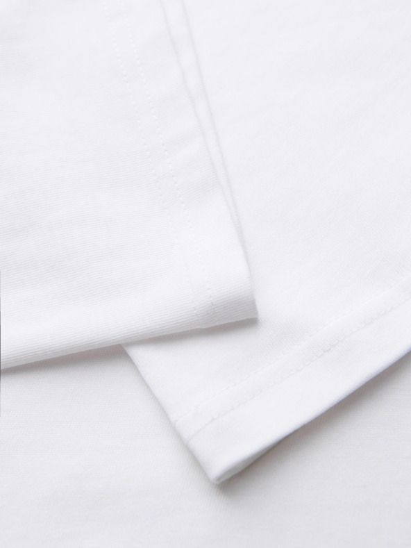 Ombre Clothing Muška pamučna majica s aplikacijom nakita na prsima - kremasto bijela V2 OM-TSCT-0290 Ombre Clothing