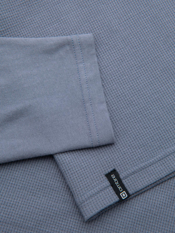 Ombre Clothing Muška pamučna majica s dugim rukavima vafelnoga pletenja i džepovima - tamnoplava tkanina V8 OM-LSCL-0109 Ombre Clothing