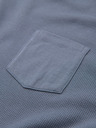 Ombre Clothing Muška pamučna majica s dugim rukavima vafelnoga pletenja i džepovima - tamnoplava tkanina V8 OM-LSCL-0109 Ombre Clothing