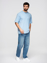 Ombre Clothing Muška pamučna majica LOOSE FIT s okruglim vratom - plava V7 OM-TSBC-0267 Ombre Clothing