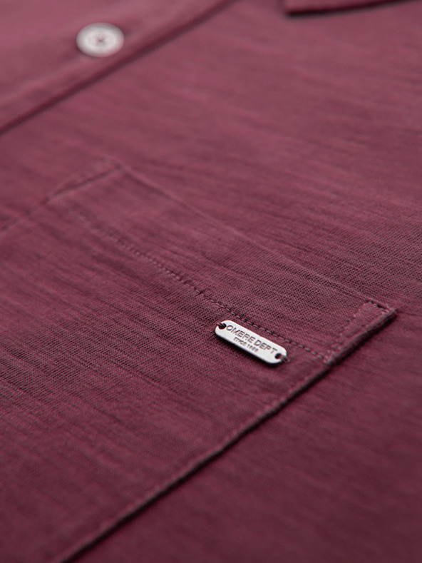 Ombre Clothing Muška polo majica s dekorativnim gumbima - bordo V6 S1744 Ombre Clothing
