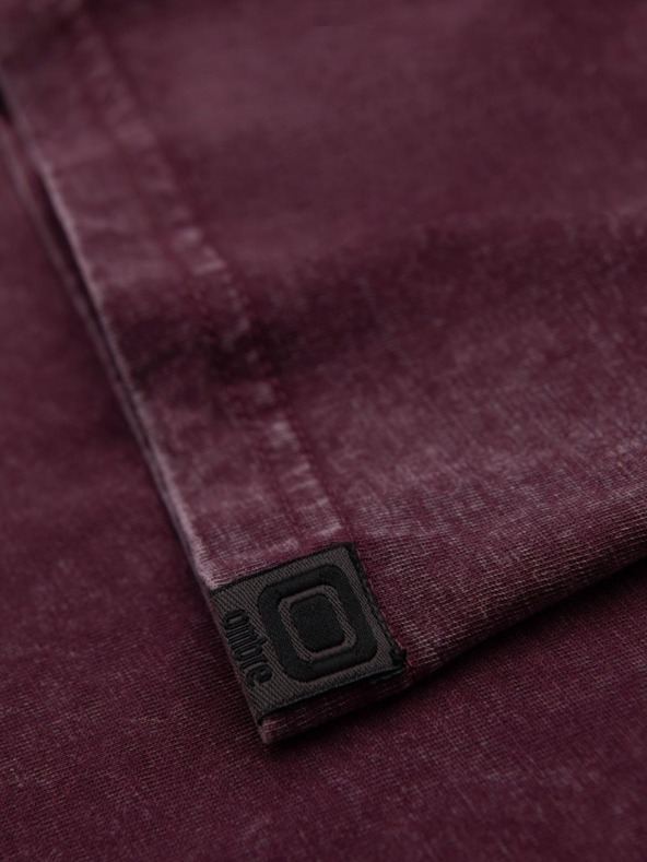 Ombre Clothing Muška majica s efektom pranja - vinena V3 OM-TSWT-0116 Ombre Clothing