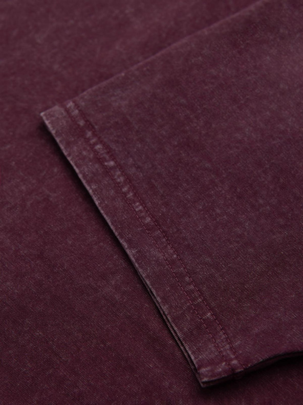 Ombre Clothing Muška majica s efektom pranja - vinena V3 OM-TSWT-0116 Ombre Clothing