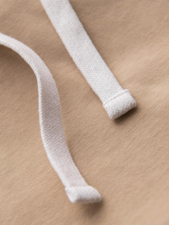 Ombre Clothing Muška pamučna majica s kapuljačom - bež V5 OM-TSCT-0256 Ombre Clothing