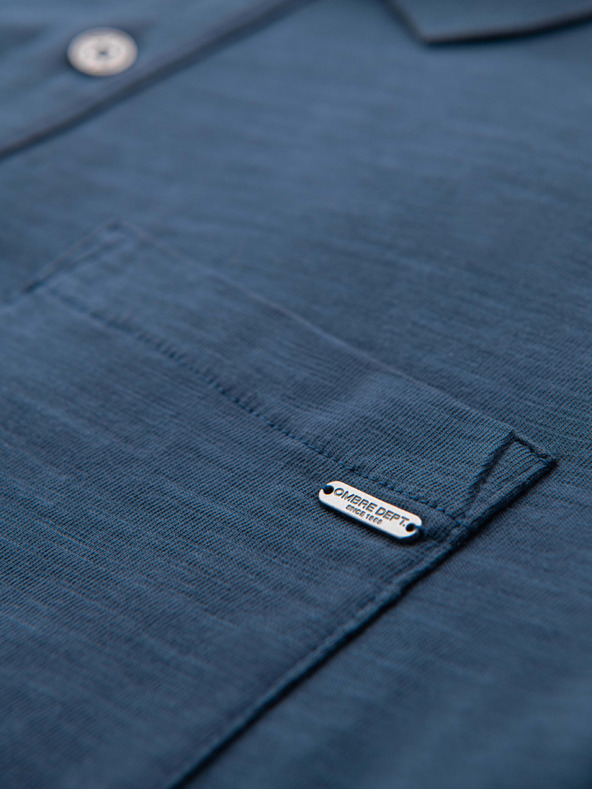 Ombre Clothing Muška polo majica s dekorativnim gumbima - tamno plava V8 S1744 Ombre Clothing