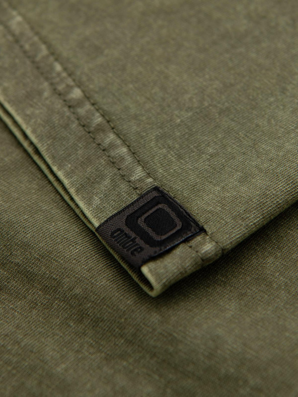 Ombre Clothing Muška majica s efektom pranja - maslinasto zelena V4 OM-TSWT-0116 Ombre Clothing