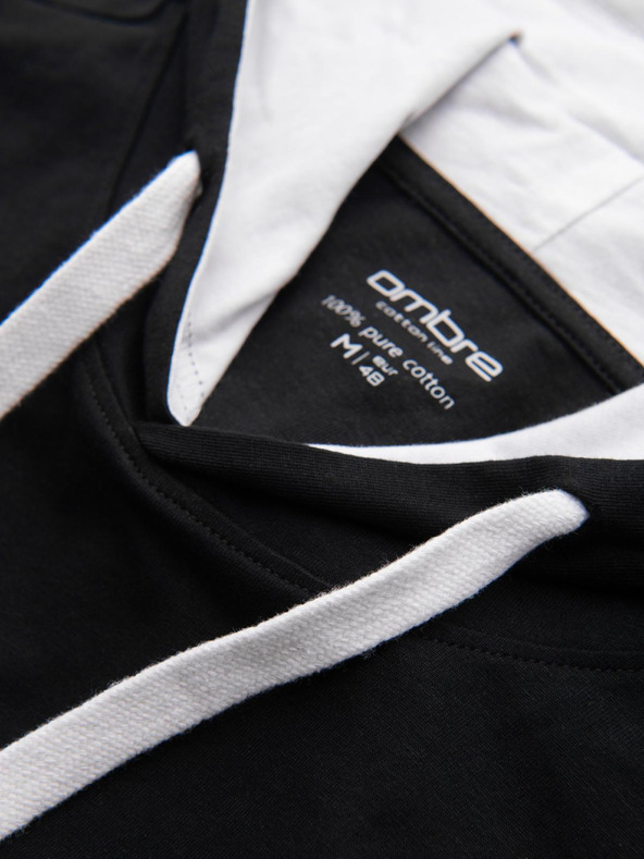 Ombre Clothing Muška pamučna majica s kapuljačom - crna V9 OM-TSCT-0256 Ombre Clothing