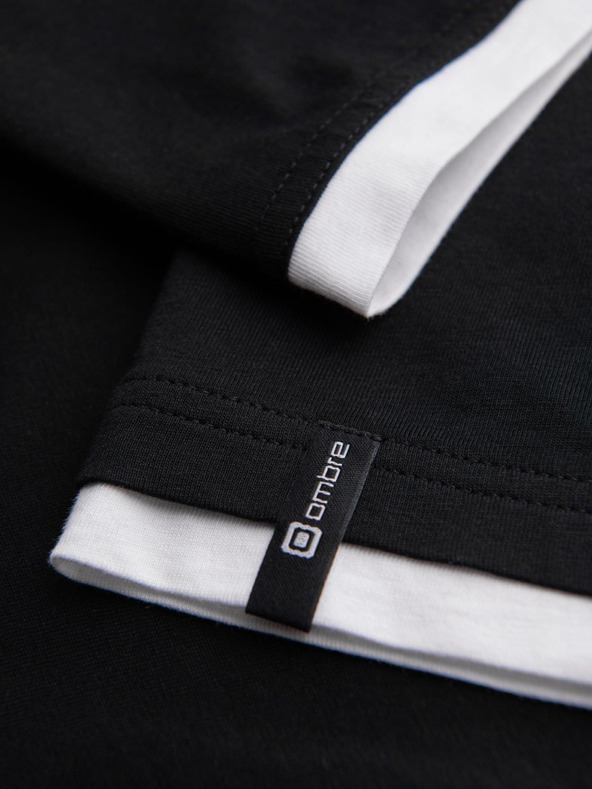 Ombre Clothing Muška pamučna majica s kapuljačom - crna V9 OM-TSCT-0256 Ombre Clothing