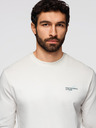 Ombre Clothing Muška pamučna majica s dugim rukavima i okruglim vratom - bijela V3 OM-LSPT-0136 Ombre Clothing
