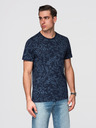 Ombre Clothing Muška pamučna majica s cvjetnim printom - tamno plava V4 OM-TSFP-0262 Ombre Clothing
