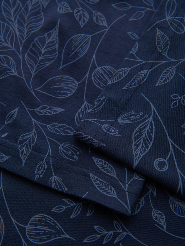 Ombre Clothing Muška pamučna majica s cvjetnim printom - tamno plava V4 OM-TSFP-0262 Ombre Clothing