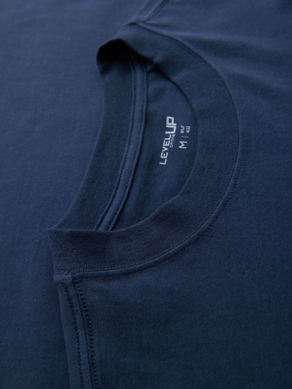 Ombre Clothing Muška pamučna majica LOOSE FIT s okruglim vratom - tamno plava V9 OM-TSBC-0267 Ombre Clothing