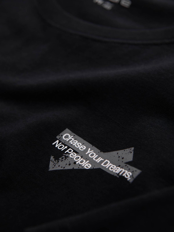 Ombre Clothing Muška majica s malim otistkom na prsima - crna V2 OM-TSPT-0258 Ombre Clothing