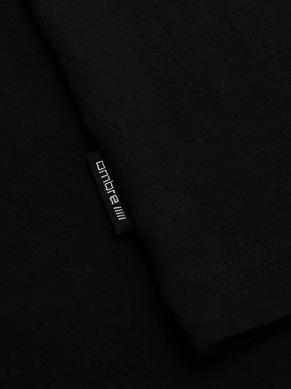 Ombre Clothing Muška majica s malim otistkom na prsima - crna V2 OM-TSPT-0258 Ombre Clothing