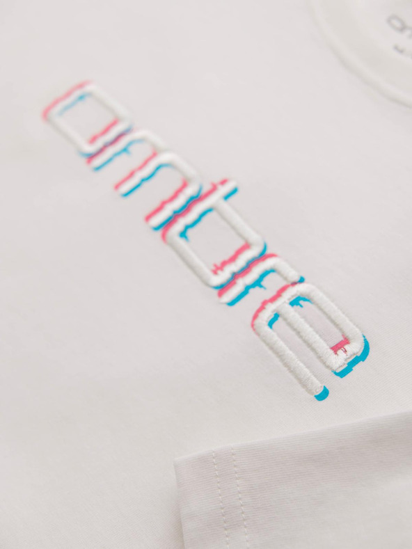 Ombre Clothing Muška majica sa vezom na prsima - bijela V2 OM-TSPT-0248 Ombre Clothing