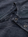 Ombre Clothing Muška majica sa efektom pranja i gumbima kod izreza - tamno plava V2 OM-TSWT-0150 Ombre Clothing