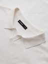 Ombre Clothing Muški polo pulover sa vezom na prsima - bijeli V2 OM-POLS-0140 Ombre Clothing