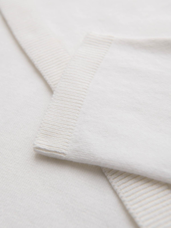 Ombre Clothing Muški polo pulover sa vezom na prsima - bijeli V2 OM-POLS-0140 Ombre Clothing