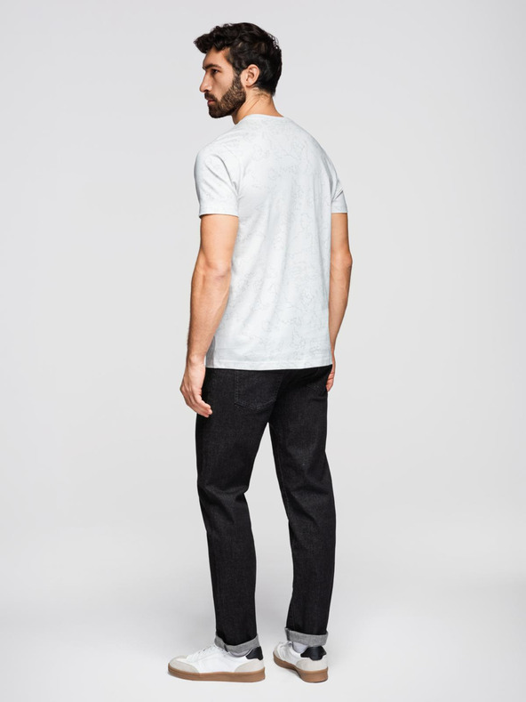 Ombre Clothing Muška pamučna majica sa sveopćim printom i natpisom "ombre" na prsima - bijela V2 OM-TSFP-0263 Ombre Clothing