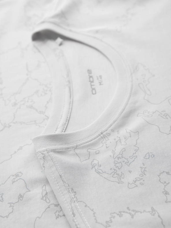 Ombre Clothing Muška pamučna majica sa sveopćim printom i natpisom "ombre" na prsima - bijela V2 OM-TSFP-0263 Ombre Clothing