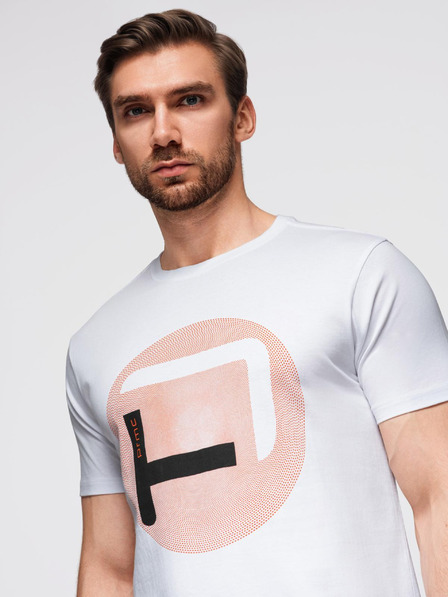 Ombre Clothing Muška majica sa velikim printom - bijela V1 OM-TSPT-0245 Ombre Clothing