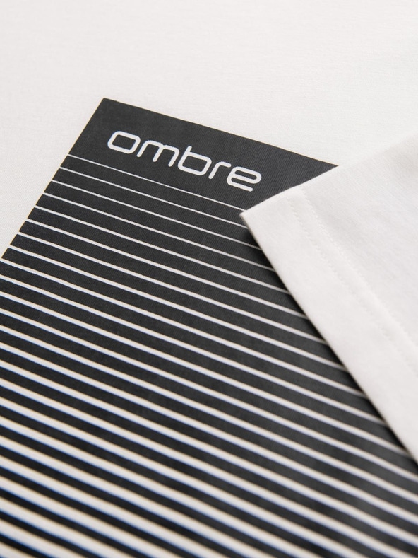 Ombre Clothing Muška pamučna majica sa grafičkim printom - bijela V1 OM-TSPT-0246 Ombre Clothing