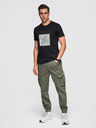 Ombre Clothing Muška pamučna majica sa geometrijskim printom - crna V1 OM-TSPT-0260 Ombre Clothing