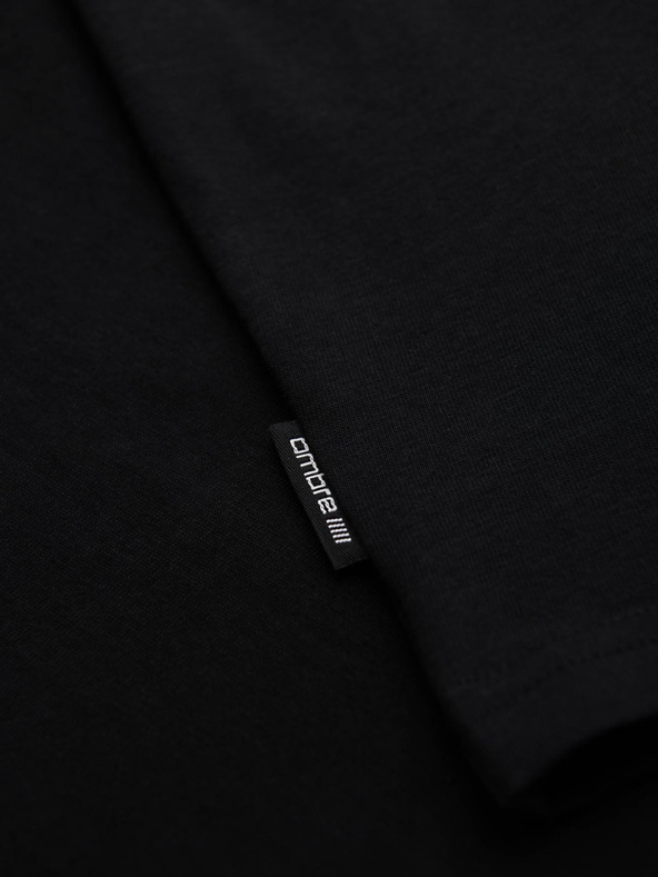 Ombre Clothing Muška pamučna majica sa geometrijskim printom - crna V1 OM-TSPT-0260 Ombre Clothing