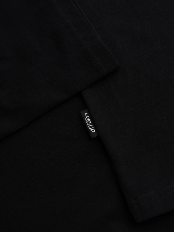 Ombre Clothing Muška pamučna majica LOOSE FIT sa okruglim izrezom - crna V1 OM-TSBC-0267 Ombre Clothing