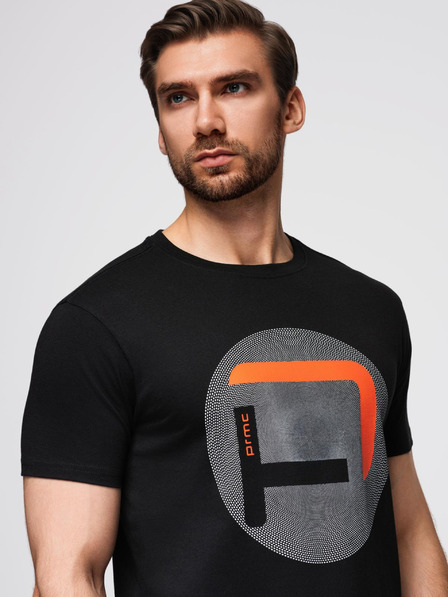 Ombre Clothing Muška majica sa velikim printom - crna V2 OM-TSPT-0245 Ombre Clothing