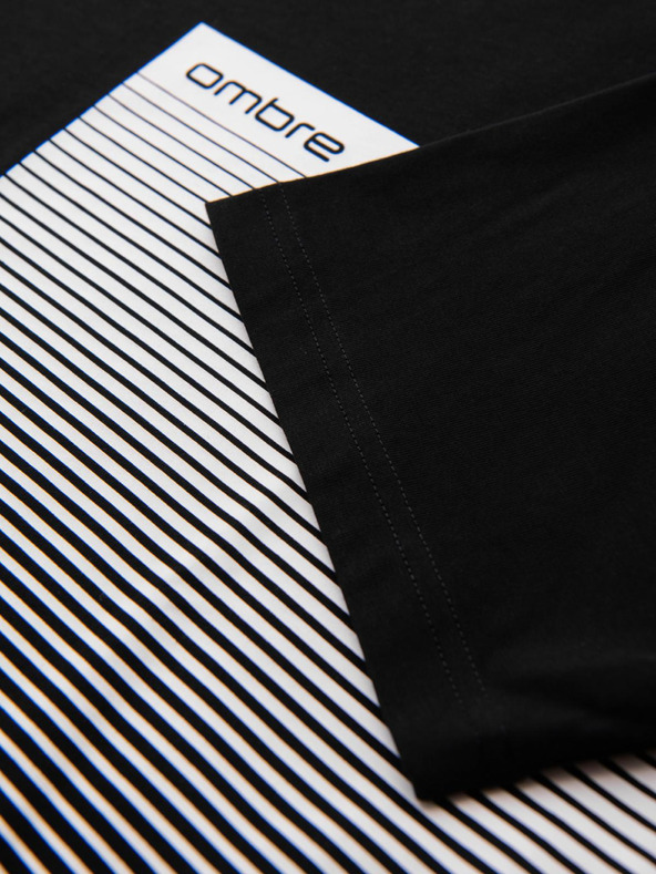 Ombre Clothing Muška pamučna majica sa grafičkim printom - crna V2 OM-TSPT-0246 Ombre Clothing
