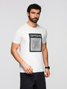 Ombre Clothing Muška pamučna majica sa geometrijskim printom - bijela V2 OM-TSPT-0260 Ombre Clothing