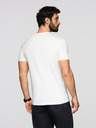 Ombre Clothing Muška pamučna majica sa geometrijskim printom - bijela V2 OM-TSPT-0260 Ombre Clothing