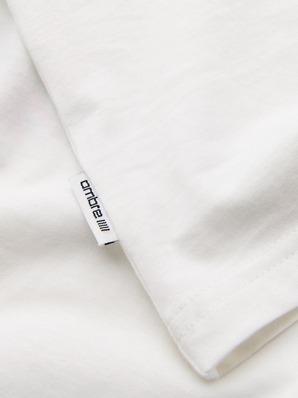 Ombre Clothing Muška pamučna majica sa geometrijskim printom - bijela V2 OM-TSPT-0260 Ombre Clothing