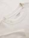 Ombre Clothing Muška pamučna majica LOOSE FIT sa okruglim izrezom - krem V2 OM-TSBC-0267 Ombre Clothing