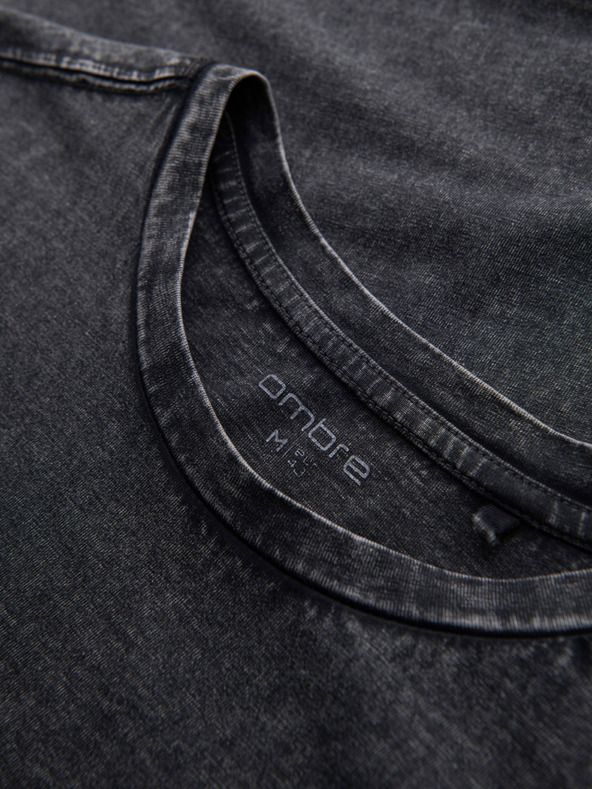 Ombre Clothing Muška majica sa efektom pranja - crna V1 OM-TSWT-0116 Ombre Clothing